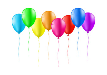 Bunch of Balloons. Balloons for Party, Birthday, Celebration or Anniversary. Vector Illustration.