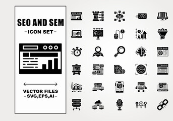 SEO And SEM Set Files - obrazy, fototapety, plakaty
