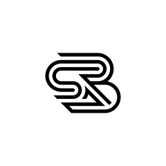 initial letter CSRB logo outline stroke unique