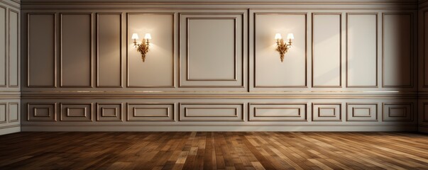 Empty room, interior, front viiew, simple