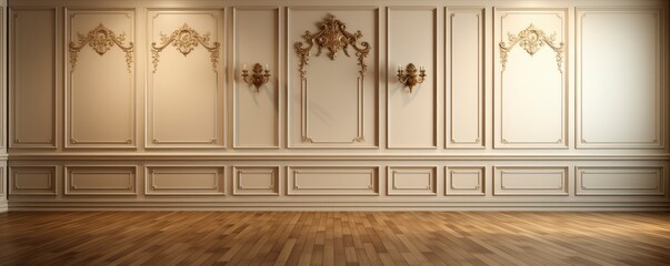 Empty room, interior, front viiew, simple