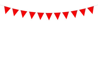 Party Flag or Festive Flag Garland. Party Background for Party, Birthday, Celebration or Anniversary. Vector Illustration on White Background. 