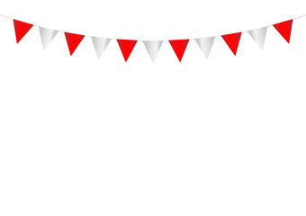 Obraz premium Party Flag or Festive Flag Garland. Party Background for Party, Birthday, Celebration or Anniversary. Vector Illustration on White Background. 