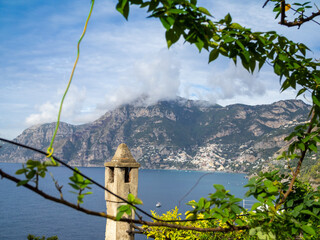 Amalfi coastline, view from Praiano to Positano