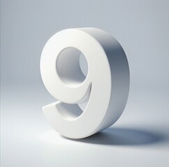 3d number 9 in white background,  Ai generated