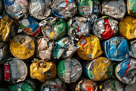 A heap of discarded plastic bottles