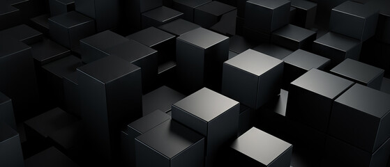 Abstract Black 3D style Cubes Array
