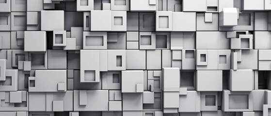 Abstract 3D style Monochrome Cubes Texture