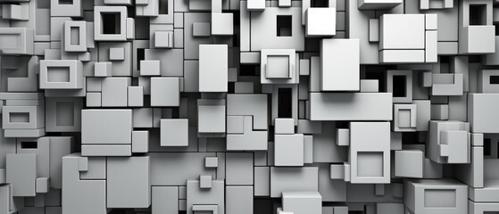 Abstract 3D style Monochrome Cubes Texture