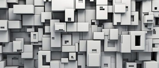 Abstract 3D style Monochrome Cubes Texture