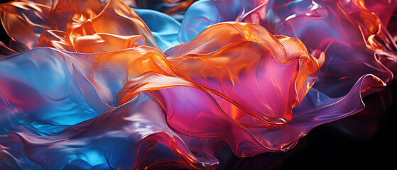 Obraz premium Translucent Flames in Neon Hues