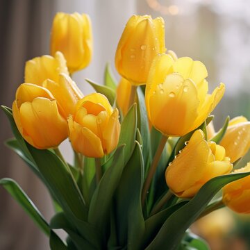 Very nice yellow tulips flower picture