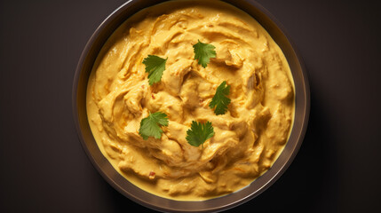 A bowl of creamy and delicious chicken korma, a popular dish for iftar during Ramadhan