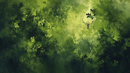 abstract green forest morning sunshine and mist background - AI Generated Abstract Art