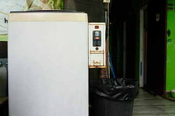 old washing machine, close up