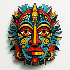 Native Tribal Mask It has many patterns and is decorated with beautiful colors.