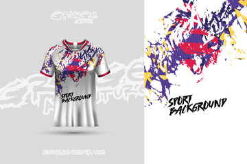 Sports jersey and t-shirt template sports jersey design vector. Sports design for football, racing, gaming jersey. Vector. - obrazy, fototapety, plakaty