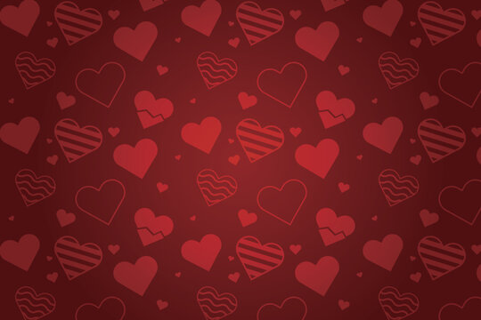 Vector hearts seamless pattern, vector Valentine's Day pattern, Valentine's Day background.