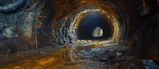 Abandoned Brazilian gold mine, deep underground in Mariana.