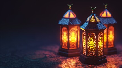 Fototapeta na wymiar A gleaming and crystal arabic lanterns ornament for ramadan background - AI Generated Abstract Art