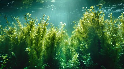 underwater green algae - AI Generated Abstract Art