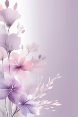 Art background with transparent x-ray flowers. Wallpaper with flower art.
