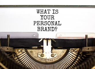 What is your personal brand symbol. Concept words What is your personal brand typed on beautiful...