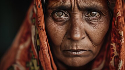 emotional african oldery women with a strong background.