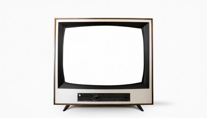 old sony trinitron kv 21m3 tv with white screen isolated on a white background