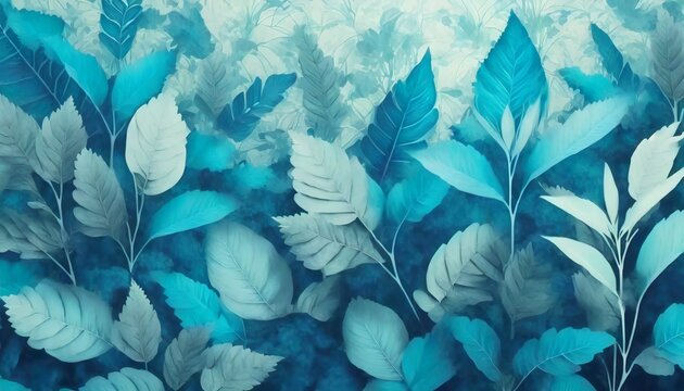 blue leaves background 