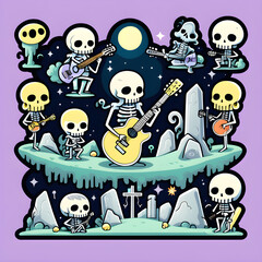 Design Skeleton Rock Band