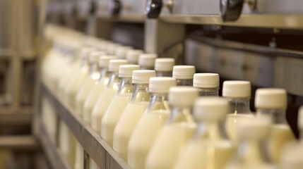 a row of milk bottles
