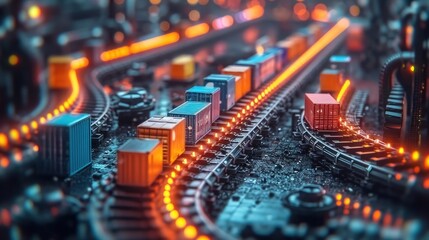 Diverse Product Representation. 3D Simplistic Mockup with Colorful Geometric Shapes
