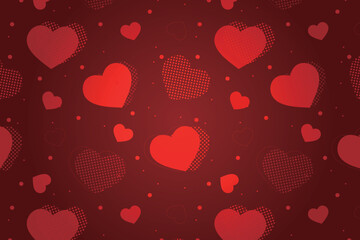 Vector hearts seamless pattern, vector Valentine's Day pattern, Valentine's Day background.