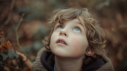 Naklejka premium Curious Child Exploring with a Sense of Wonder