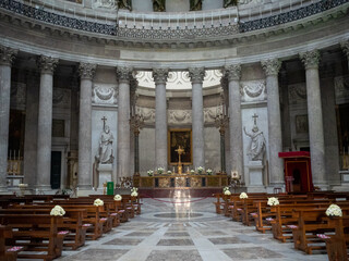 San Francesco di Paola Church interior, Naples - obrazy, fototapety, plakaty