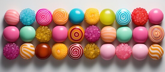 Fototapeta na wymiar colorful round candy. Top view, full background