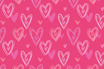 Vector hearts seamless pattern, vector Valentine's Day pattern, Valentine's Day background.
