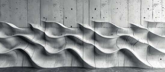 Architectural background, 3D printed concrete wall (3D render).