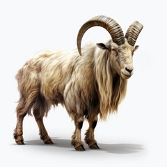 male barbary sheep isolated on white background