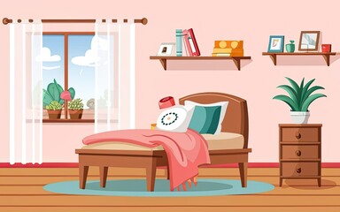 Illustration of a bedroom image