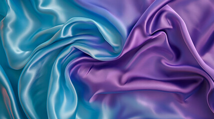 Obraz premium Turquoise and Purple silk background