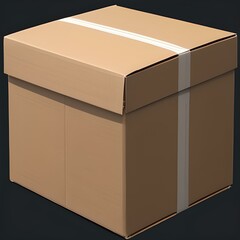 open cardboard box isolated on white