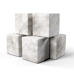 Big marble block isolated on white background, polished marble block