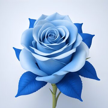 Delicate Beauty of a Single Blue Rose