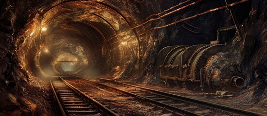 Underground extraction of iron ore.