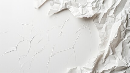 Textured Purity: Crumpled Paper in White Serenity
