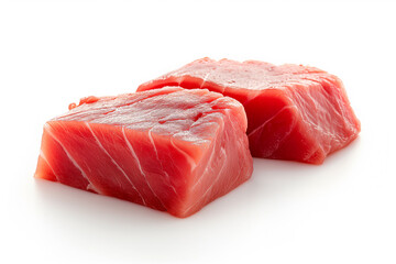 Tuna filet steak  isolated on on white background