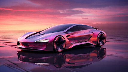 Beautiful, modern, luxurious cars. Cars with advanced technology in the future world