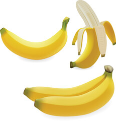 Banana icons. Vector illustration isolated on white background